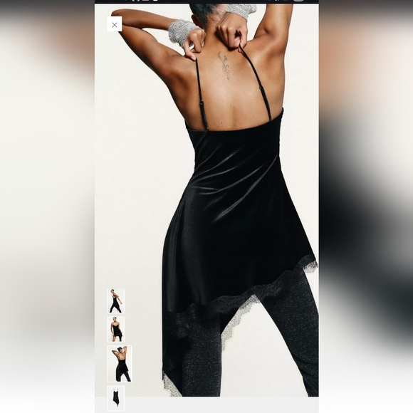 Zara Elegant Black Asymmetrical Dress - Picture 4 of 10